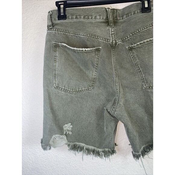 We the Free High Rise Sequoia Distressed Raw Hem Shorts Women 30 Button Fly Drop - Picture 9 of 12